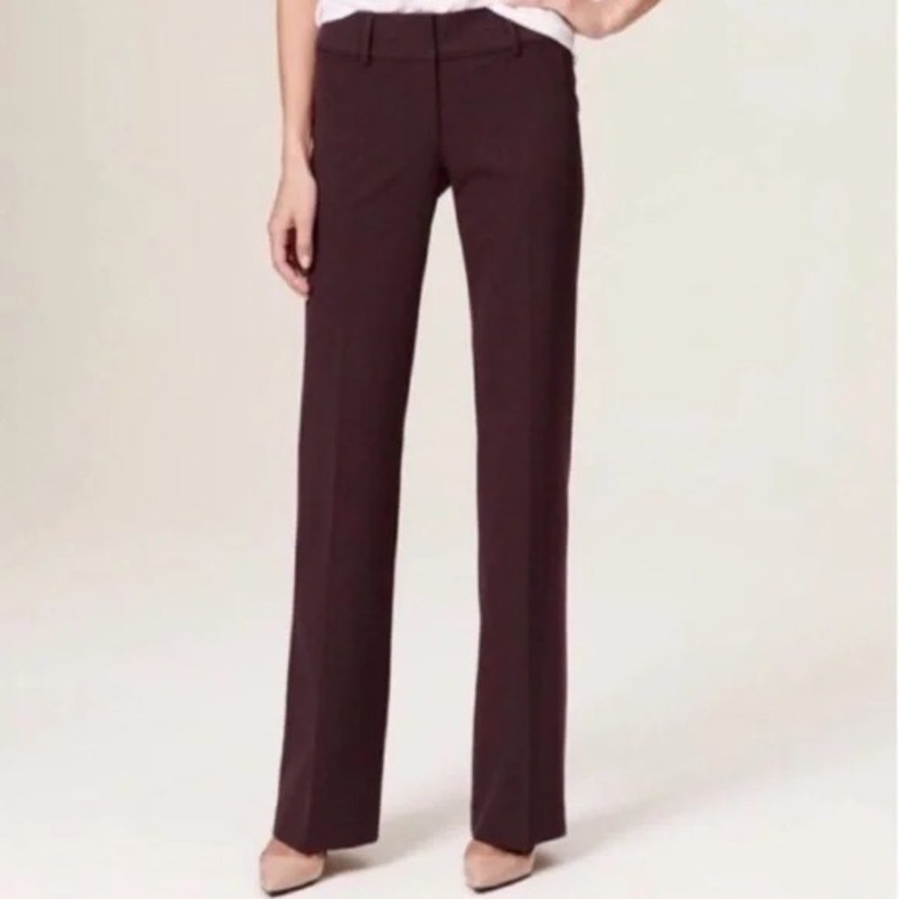 NWT Ann Taylor Loft Burgundy Curvy Julie Trouser Pants 6 Short